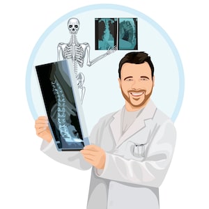 Niestandardowy prezent dla ortopedy Prezent dla chiropraktyka Niestandardowy portret karykaturalny Niestandardowy portret dla ortopedy Portret rocznicowy ze zdjęcia