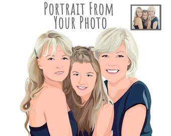 Mothers Day Gift | Personalized Mom | Gift From Daughter Son | Mom Birthday Gift | Custom Family Portrait Personalized Gift for Mom