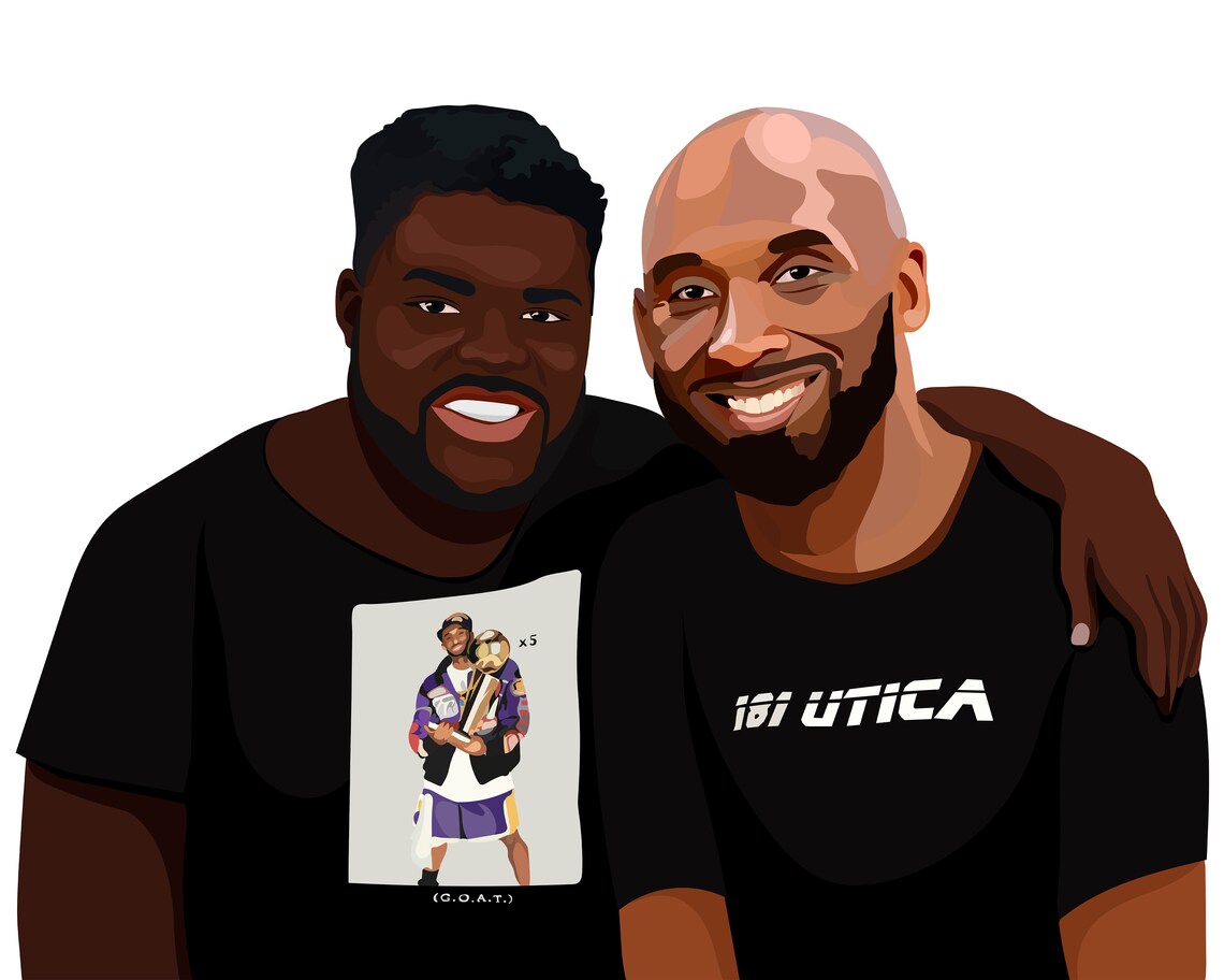 Personalized Portrait Kobe Bryant Gigi Vector Illustration | Etsy