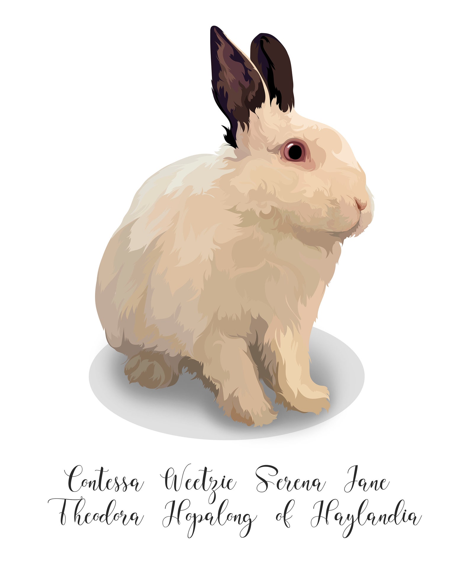 Custom Bunny Portrait Digital File Bunny Portrait Rabbit - Etsy