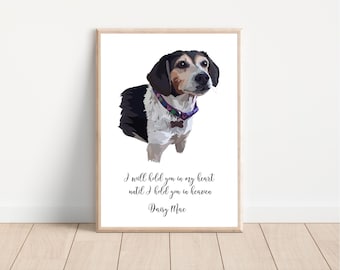 Retrato conmemorativo de perro / Retrato de mascota personalizado / Arte de mascotas / Dibujo de mascota / Retrato de perro personalizado / Retrato de perro / Ilustración de mascota personalizada