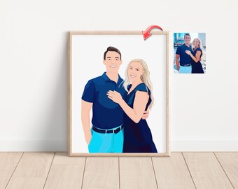 Couple Illustration Family Drawing Personalized Family Custom Portrait Personalized Gift Couple Portrait Portrait From Photo