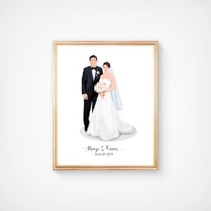Custom Portrait Of Couple Custom Couple illustration Personalized Portrait Family illustration With Pets Wedding Gift Wedding Portrait