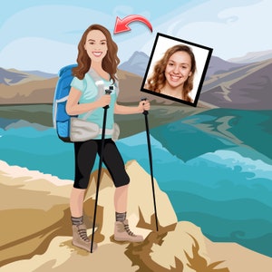Travelling Together Gift - Custom Cartoon Portrait - best gift travelers - traveler gift idea - small traveller gift - travel gifts for men