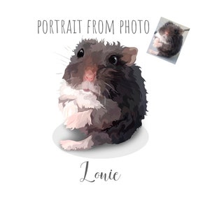 Hamster Portrait GUINEA PIG Portrait Custom Pet Portrait Guinea Pig Memorial Portrait Regal Pet Portrait Rat Owner Gift Guinea Pig Lover