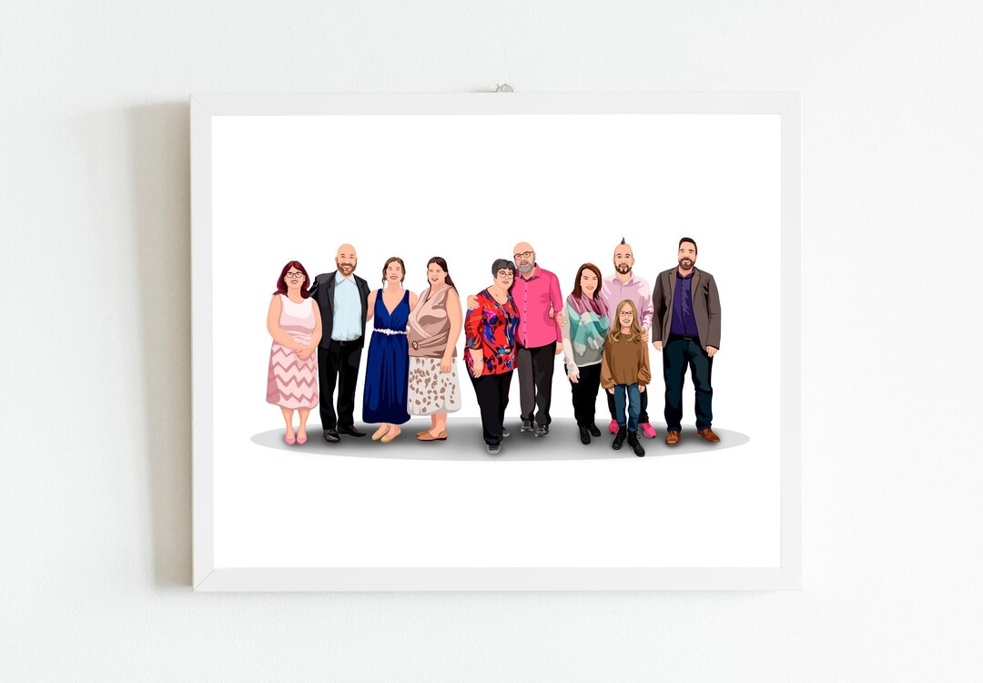 Custom Family Portrait - Printable Family Portrait - Cartoon Portrait ...
