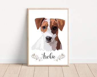 Pet Illustration Custom Pet Portrait Digital Pet Portrait From Photo Pet Memorial Gift Custom Dog Portrait | Dog Lover Gift