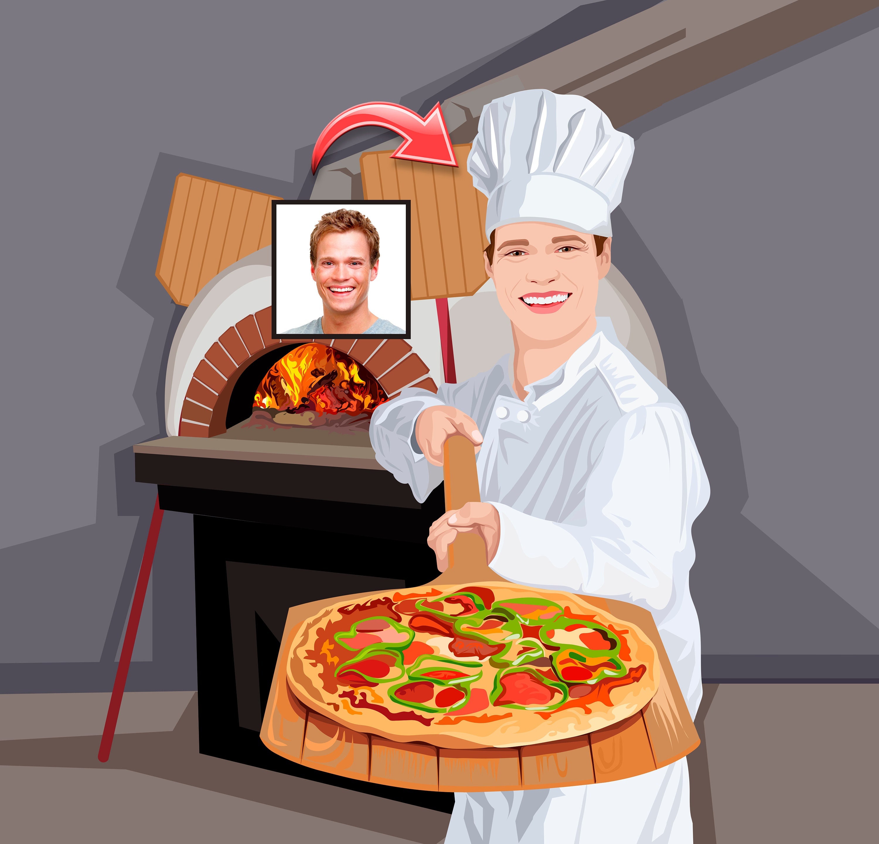 Mighty Fine - Pizza Box Chef - Pizza Chef - Posters and Art Prints