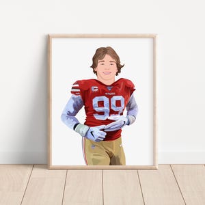 Gift For A Soccer Player - Personalized Portrait From Photo - Custom America Football Portrait - Personalized Sports Cartoons - Soccer Gift