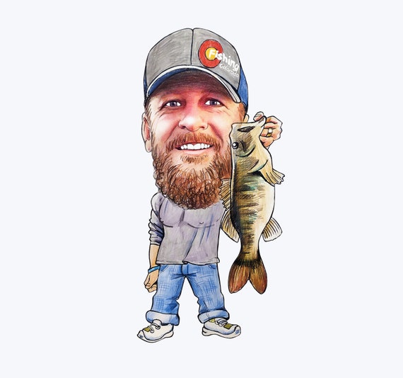 Fisherman Gift Funny Fishing Gifts for Men Fisherman Art Fisherman Gift  Idea Custom Cartoon Portrait From Photo Angler Gift Idea -  Canada