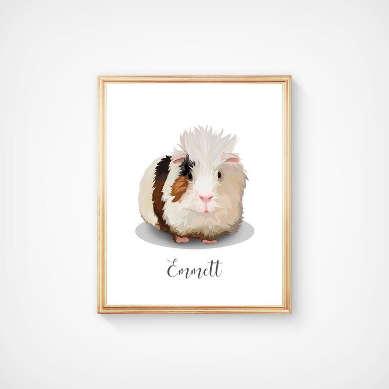 CUSTOM GUINEA PIG Portrait Custom Pet Portrait Guinea Pig image 1