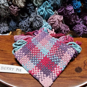 Wool, Nature Dyed Potholder Loops in PRO size (for 10-inch loom), and also in Traditional size (for 7-inch loom)