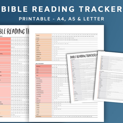 Printable Bible Reading Tracker Letter Pink PDF Bible Etsy