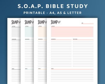 Printable SOAP Bible Study, Rainbow Christian Planner (PDF)