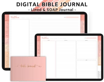 Pink Digital Bible Journal, Lined & SOAP, Goodnotes (PDF)
