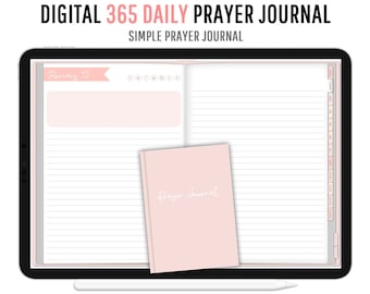 Diário de Orações Digital Blush, Goodnotes e Notability, Diário Diário Simples (PDF)