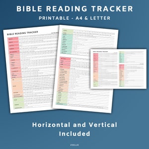 Afdrukbare Bijbelleestracker, A4, Letter, Regenboog, PDF, Bijbeldagboek en Christian Faith Planner Inserts,