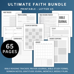 Paquete de fe definitiva imprimible, Carta EE. UU., PDF, Archivo digital, Diario bíblico, Diario de oración, Diario de gratitud, Planificador de fe cristiana