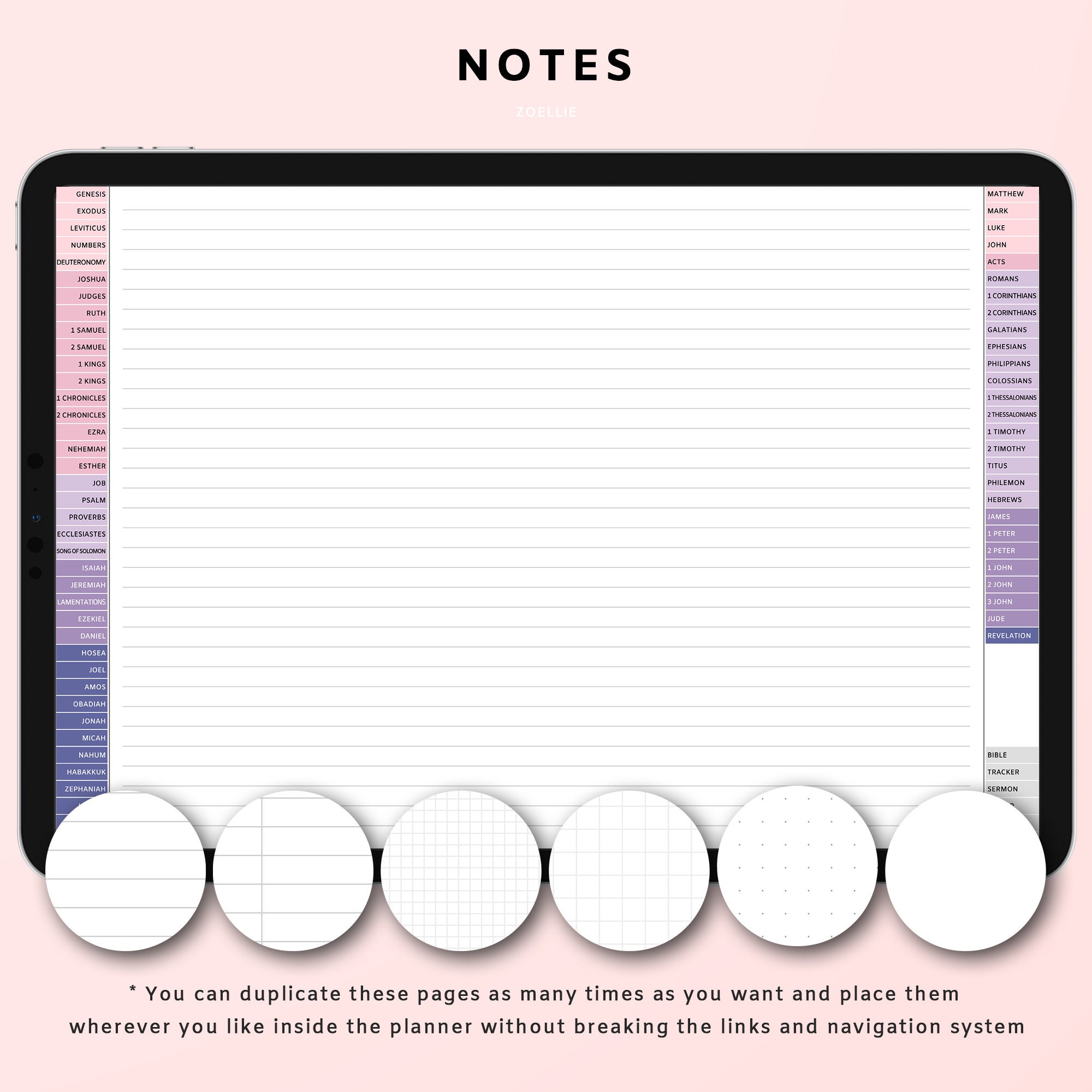 Grid Scripture Journal Purple Digital Bible Journal, Grid, Goodnotes, Prayer & Sermon Notes ...