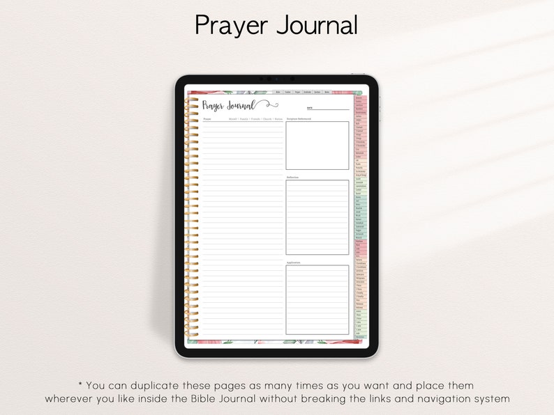 Digital Bible Journal Portrait Lined Floral Goodnotes Etsy