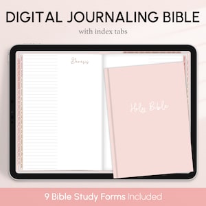 インデックスタブ付きのデジタルジャーナリング聖書、Blush、Goodnotes、Notability、Xodo、オンライン聖書、祈りの日記、聖書研究、説教メモ