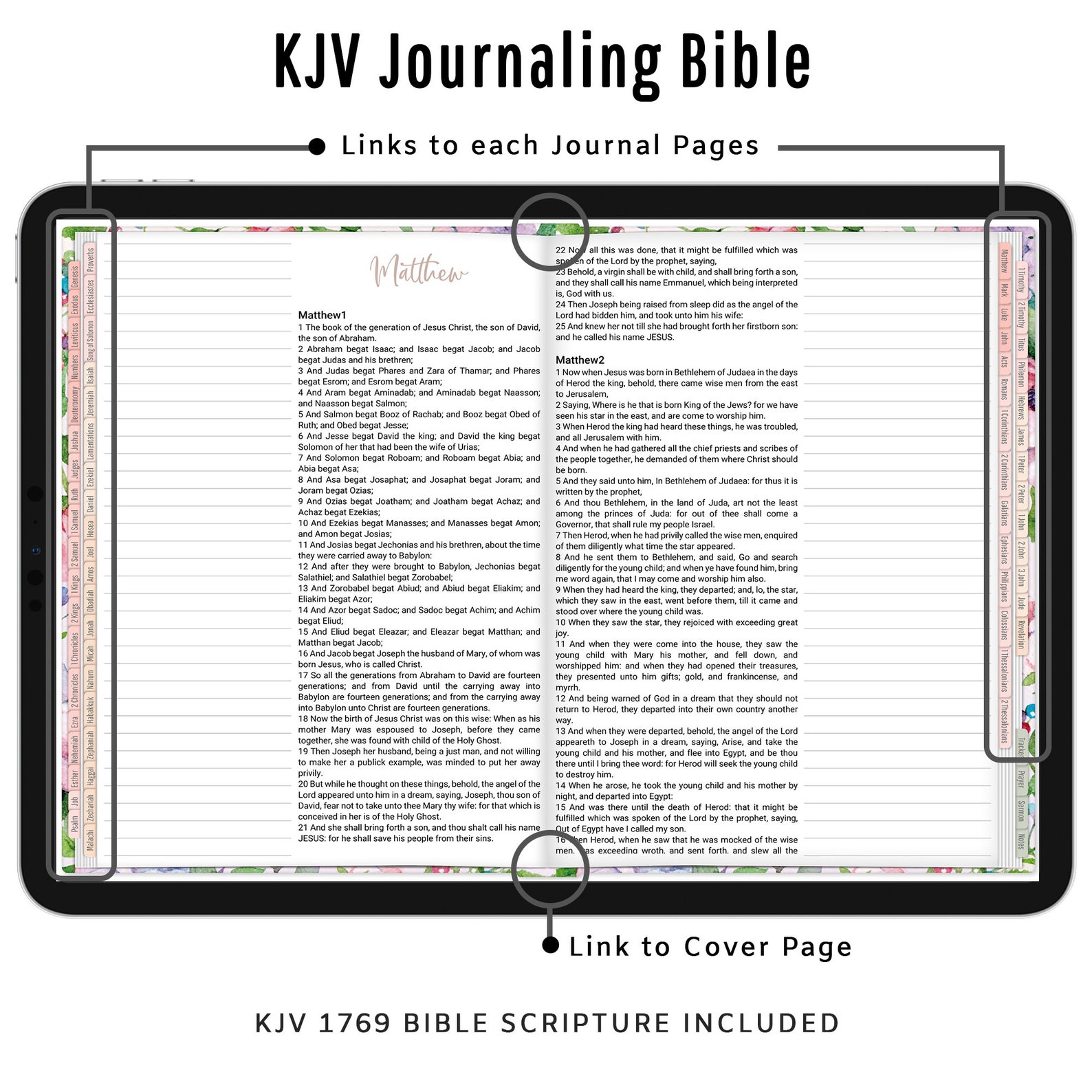 Digital KJV Journaling Bible with Links to each Chapter | Etsy