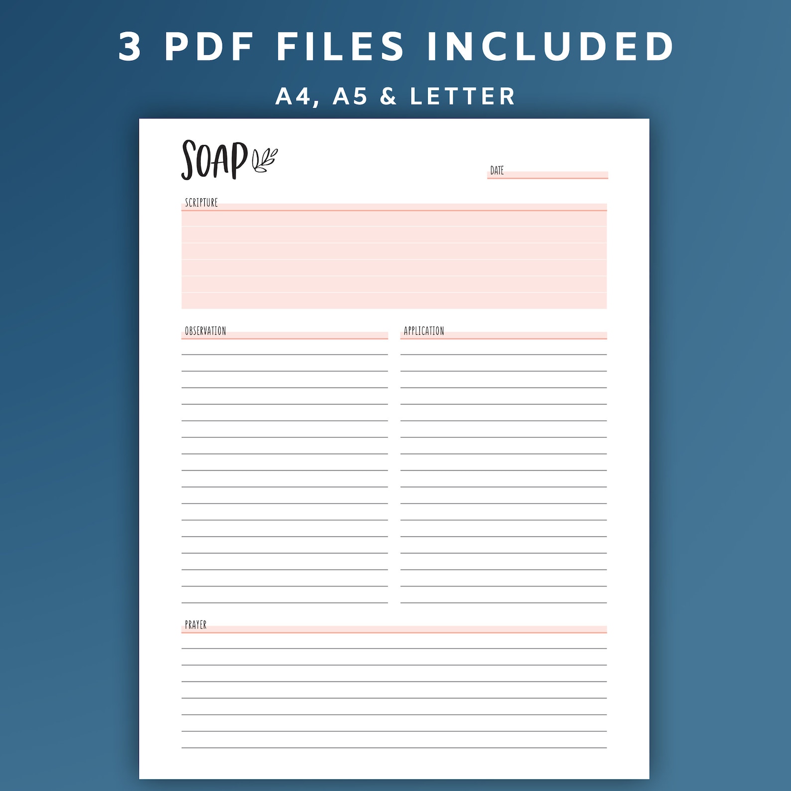 Printable SOAP Bible Study A4 A5 and Letter Bible Journal Etsy