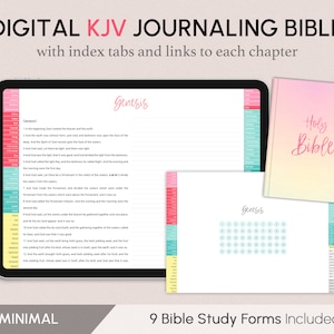 Biblia de diario KJV digital con pestañas de índice, Minimal Vivid