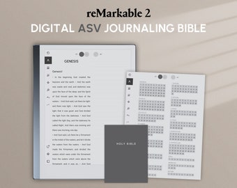 Digital ASV Journaling Bible, Vertical, Portrait, Remarkable 2 Templates
