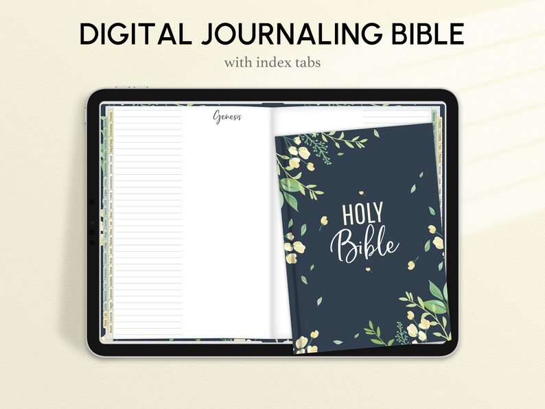 Digital Journaling Bible With Index Tabs Floral Goodnotes Etsy