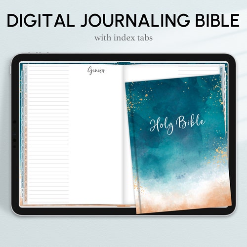 Digital Journaling Bible With Index Tabs Floral Goodnotes Etsy