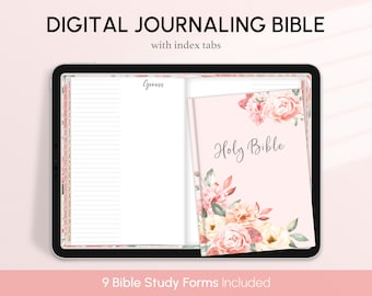 Floral Digital Journaling Bible with Index Tabs (PDF)