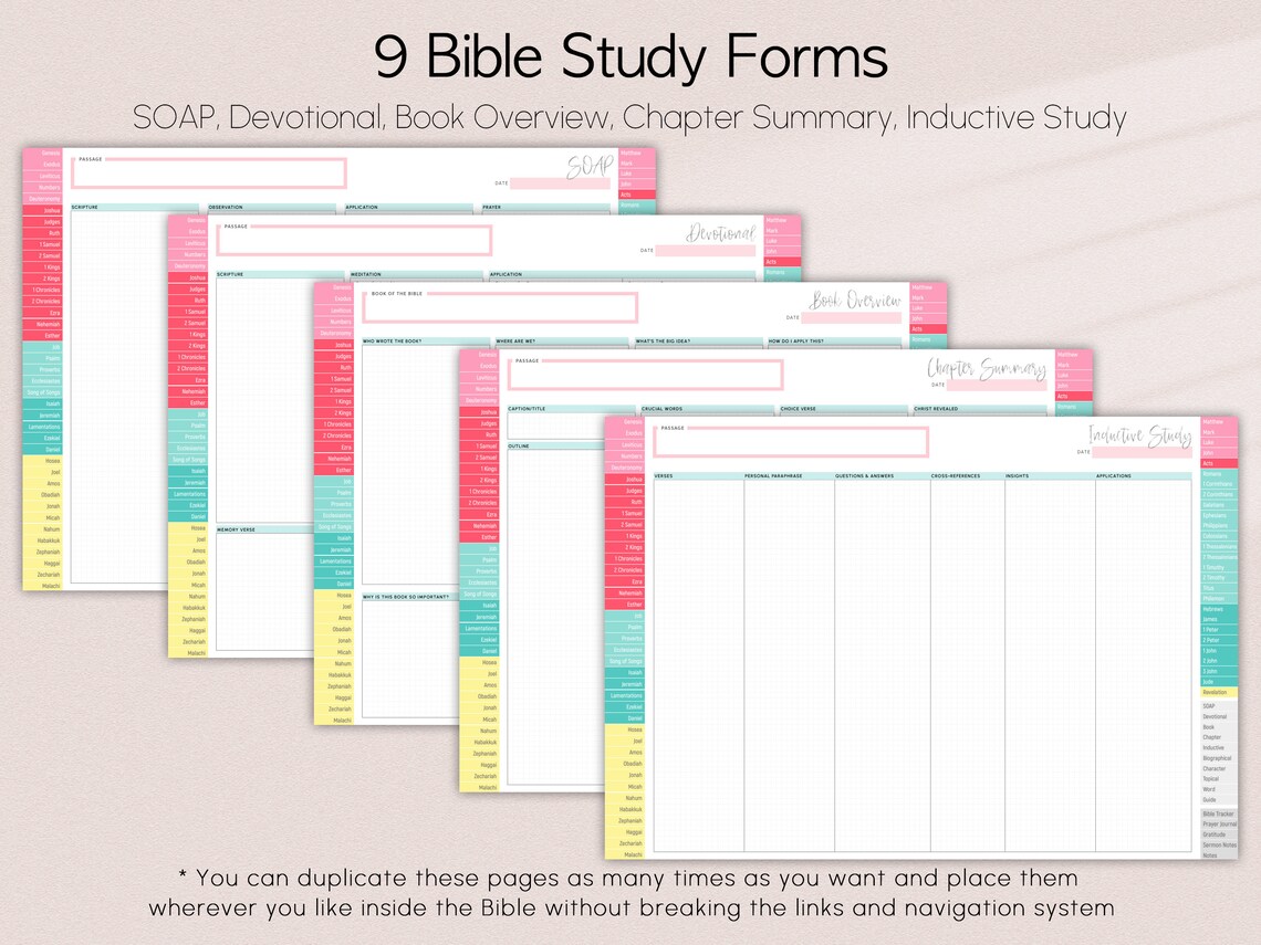 Digital KJV Journaling Bible With Index Tabs, Minimal Vivid - Etsy