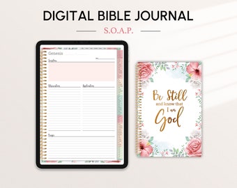 Floral Digital Bible Journal, Prayer Gratitude Sermon Notes (PDF)