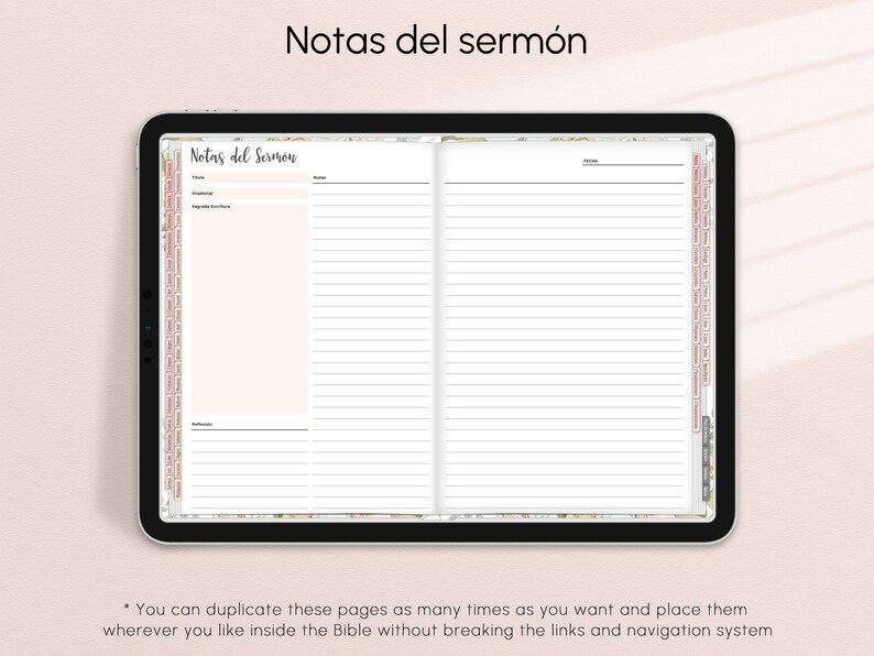 Bible espagnole Reina Valera, journal de prières, notes de sermon (téléchargement numérique) image 6