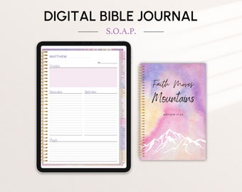 Digital Bible Study Journal, SOAP Method, Prayer, Sermon Notes (PDF)