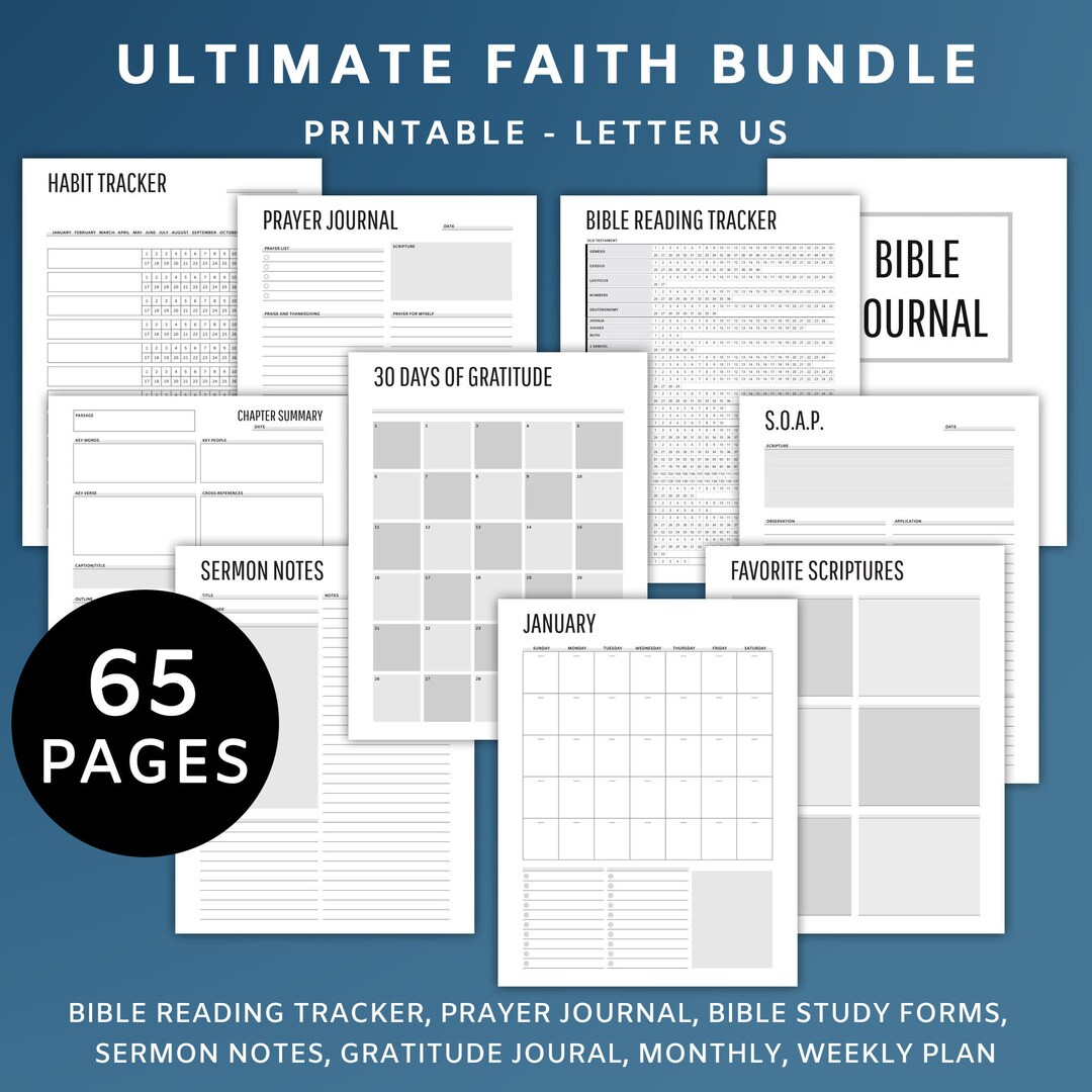 Printable Ultimate Faith Bundle, Letter US, PDF, Digital File, Bible ...