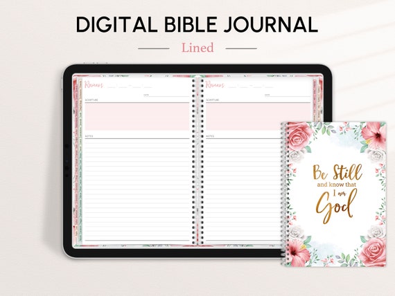 Digital Bible Journal, Landscape, Lined, Floral, Goodnotes, Notability and Xodo, Online Bible, Prayer Journal, Gratitude, Sermon notes