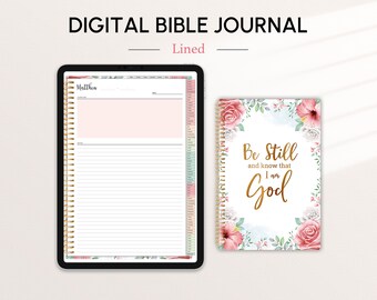 Floral Digital Bible Journal, Prayer and Sermon Notes (PDF)