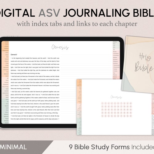 Digital ASV Journaling Bible With Index Tabs Floral Etsy