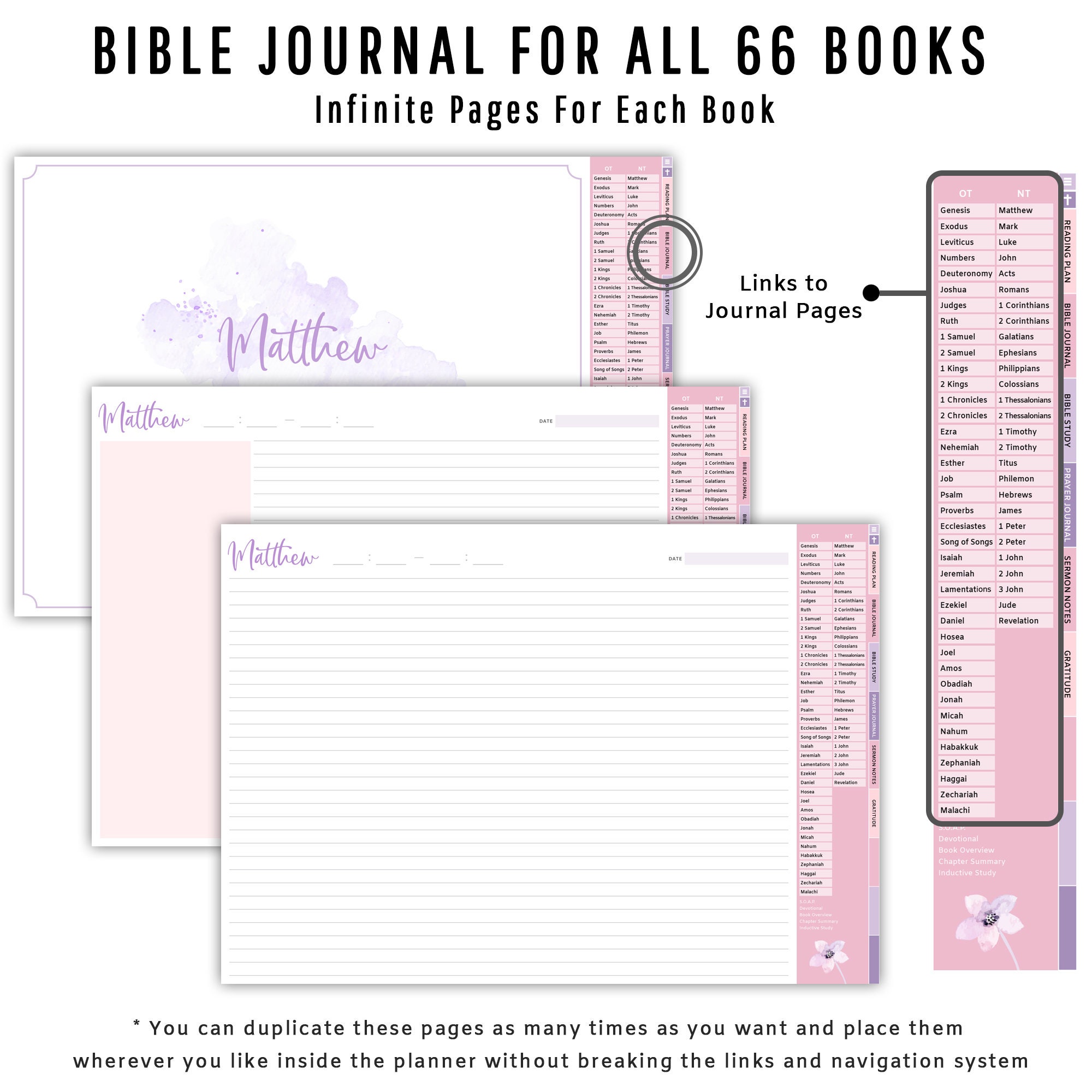 Digital Bible Study Journal, Reading Plans, Prayer, Sermon Notes (PDF)