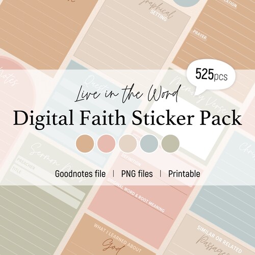 Digital Faith Sticker Pack Live in the Word Etsy