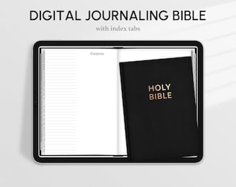 Digital Journaling Bible, Index Tabs, Prayer Journal, Sermon Notes (PDF)
