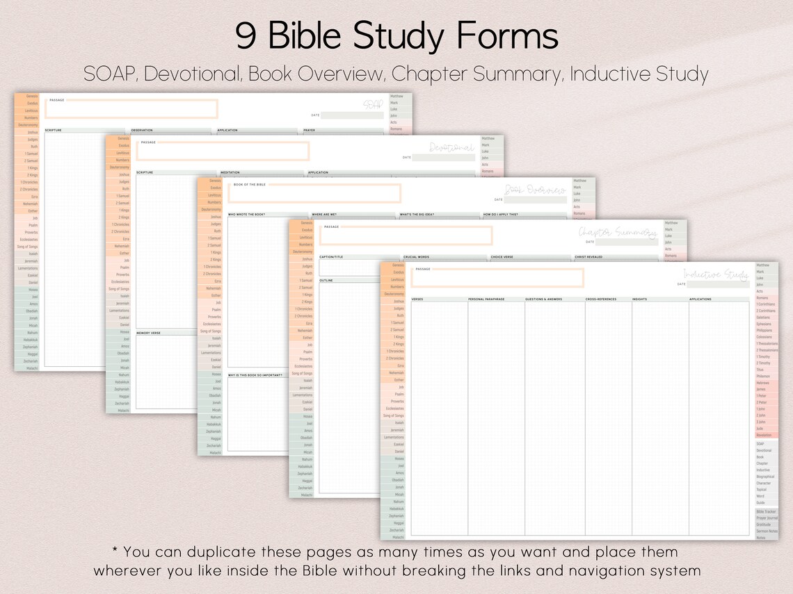 Digital KJV Journaling Bible With Index Tabs, Minimal Pastel - Etsy
