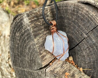 Blue lace Agate Crystal Necklace