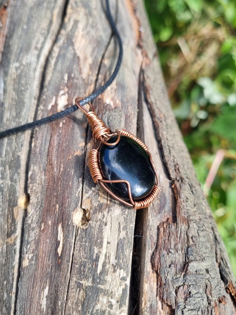 Crystal necklace Obsidian