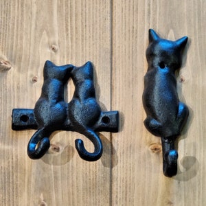 Wall Hook Cat Coat Hook Hook Cat Pair Hallway Terrace Gift Cast Iron