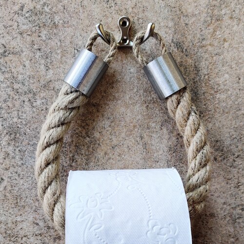 Toilet Paper Holder Jute Rope Hook to Choose From Stainless Etsy