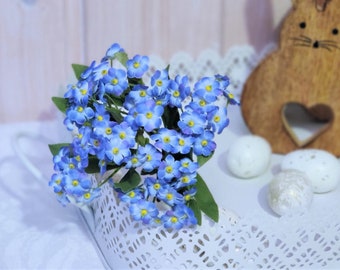 Nontiscordardime realistico seta blu decorazione artificiale decorazione della tavola decorazione della tavola cucina estate bouquet di fiori