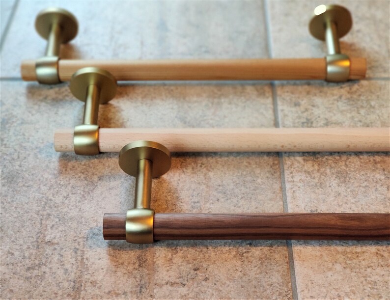 Towel Rail Wood 2 Sizes to Choose From Gold Toilet Guest Etsy